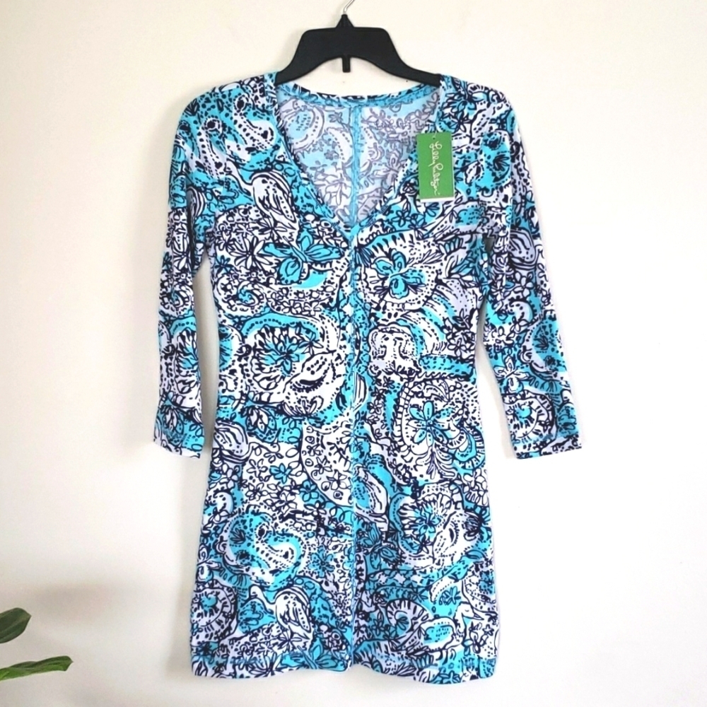Lilly Pulitzer mini dress Juliet blue women's XS resort wear beachy flor…